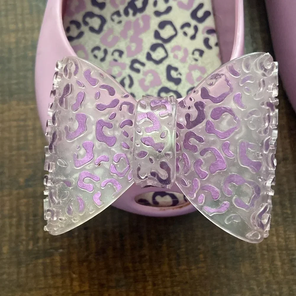 Mini Melissa Kids Lavender Bow Disney Minnie Mouse Dress Shoes 6 US